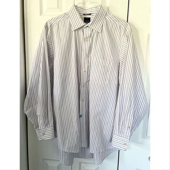 Chaps Mens Non Iron Classic Stripe Dress Shirt 17.5 - 34 /35 - Picture 1 of 4